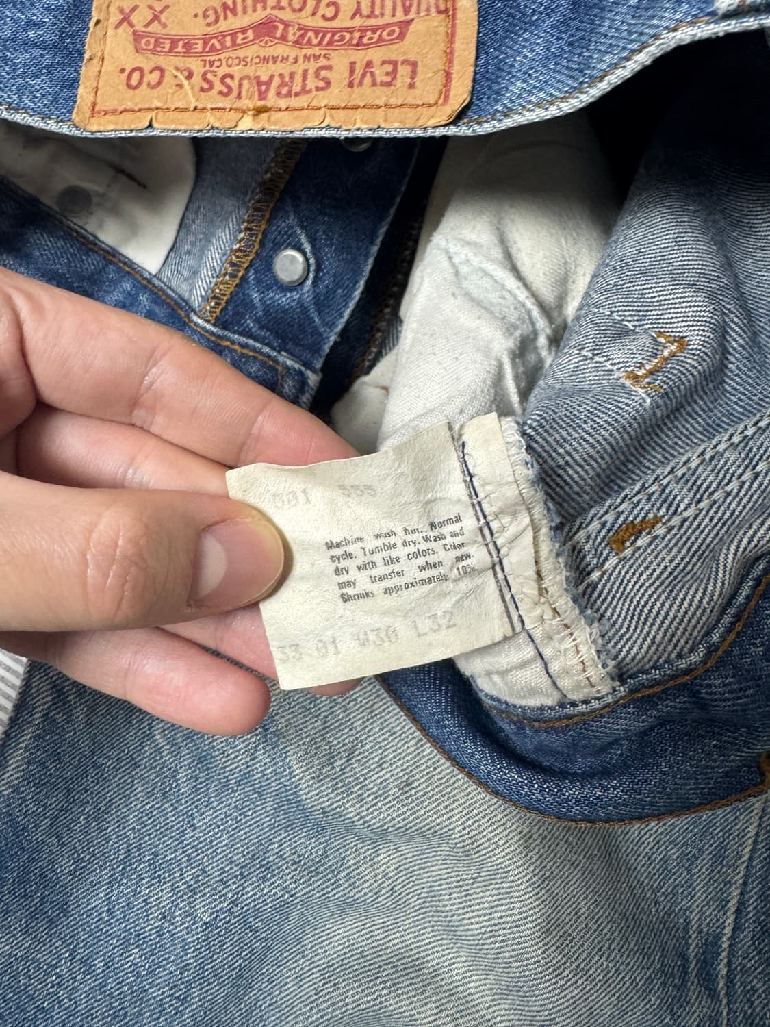 [실측 약 28] 리바이스 501 66후기 셀비지 데님 팬츠 상품이미지6