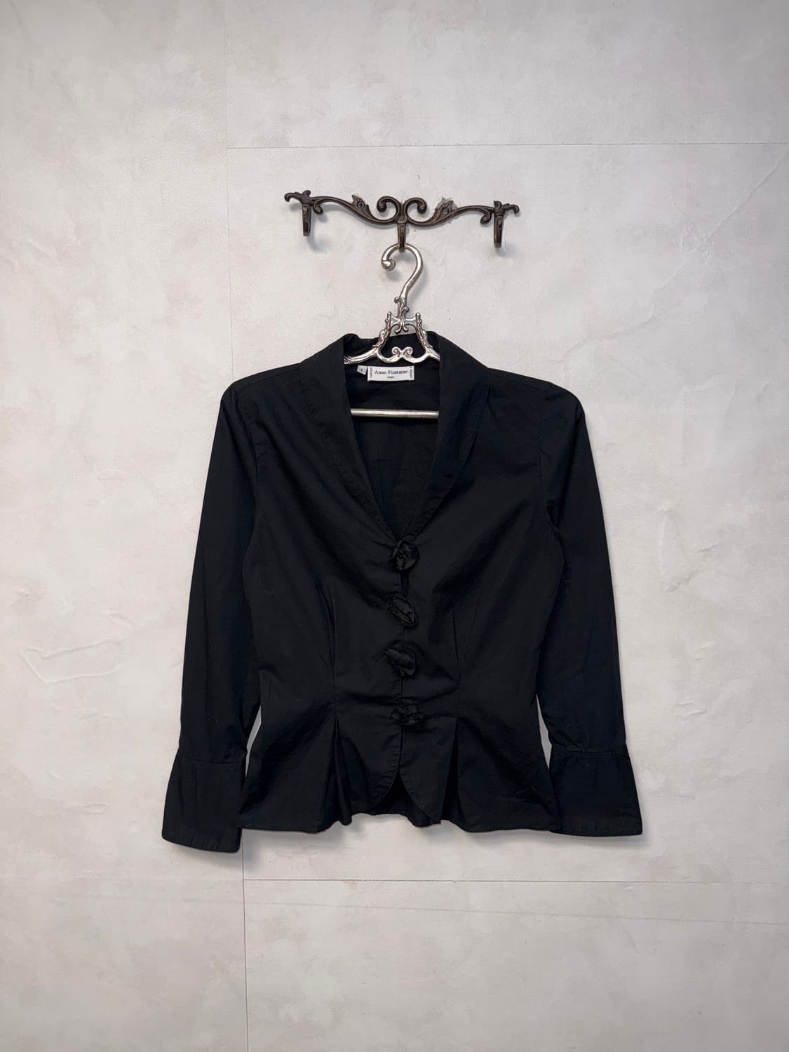 Anne Fontaine black rose button blouse  상품이미지4
