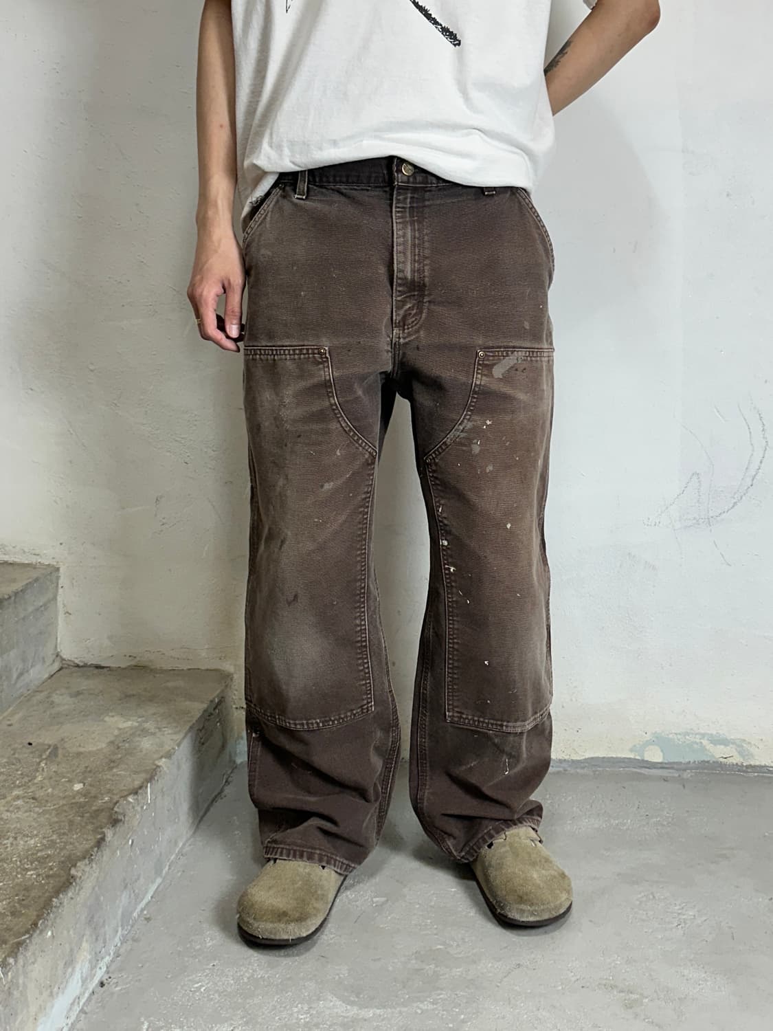 OG 칼하트 더블니 다크브라운 칼하트 B136 DKB 썩블니 상품이미지10