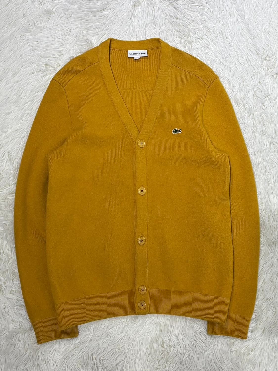 라코스테 스몰로고 머스타드 가디건 상품이미지3
