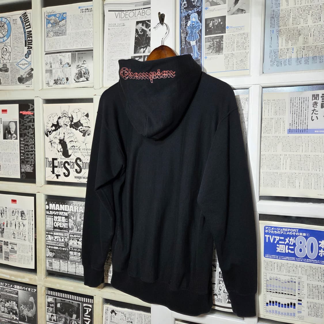 챔피온 리버스 웨이브 스펠아웃 코랄 로고 후드티 상품이미지5