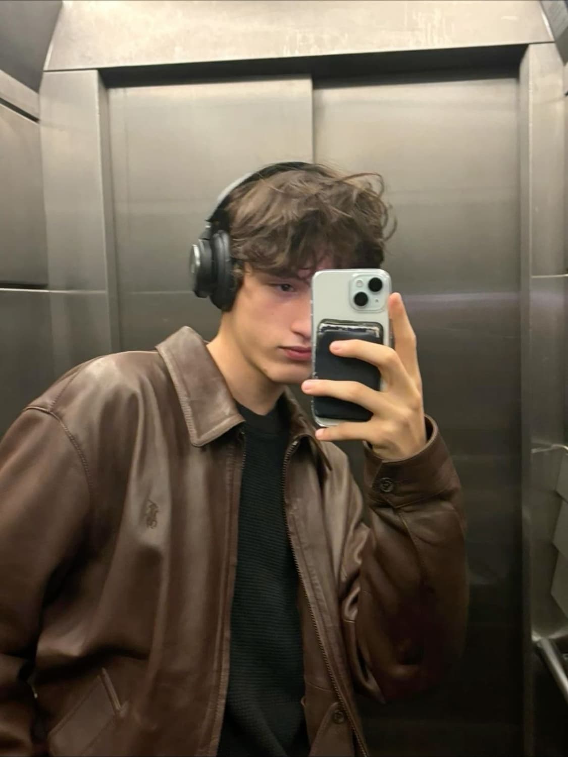 폴로 랄프로렌 남성 맥스웰 램스킨 레더자켓 브라운 상품이미지1