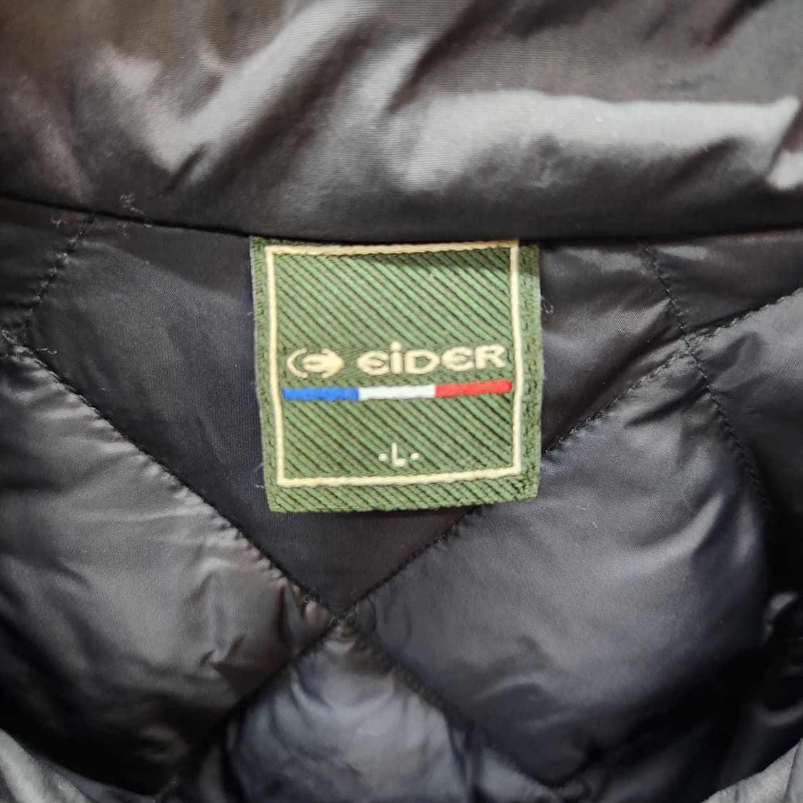 아이더 로고 와펜 원포켓 퀄팅 스트링 경량패딩 L(L) 상품이미지7