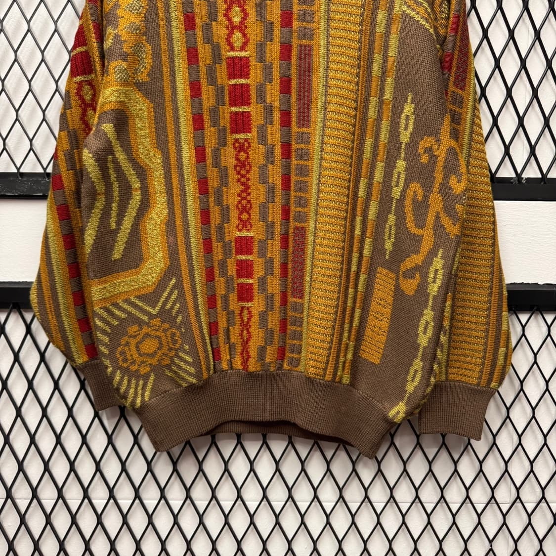 란셀 빈티지 고딕 패턴 디테일 울 니트 스웨터 브라운 상품이미지4