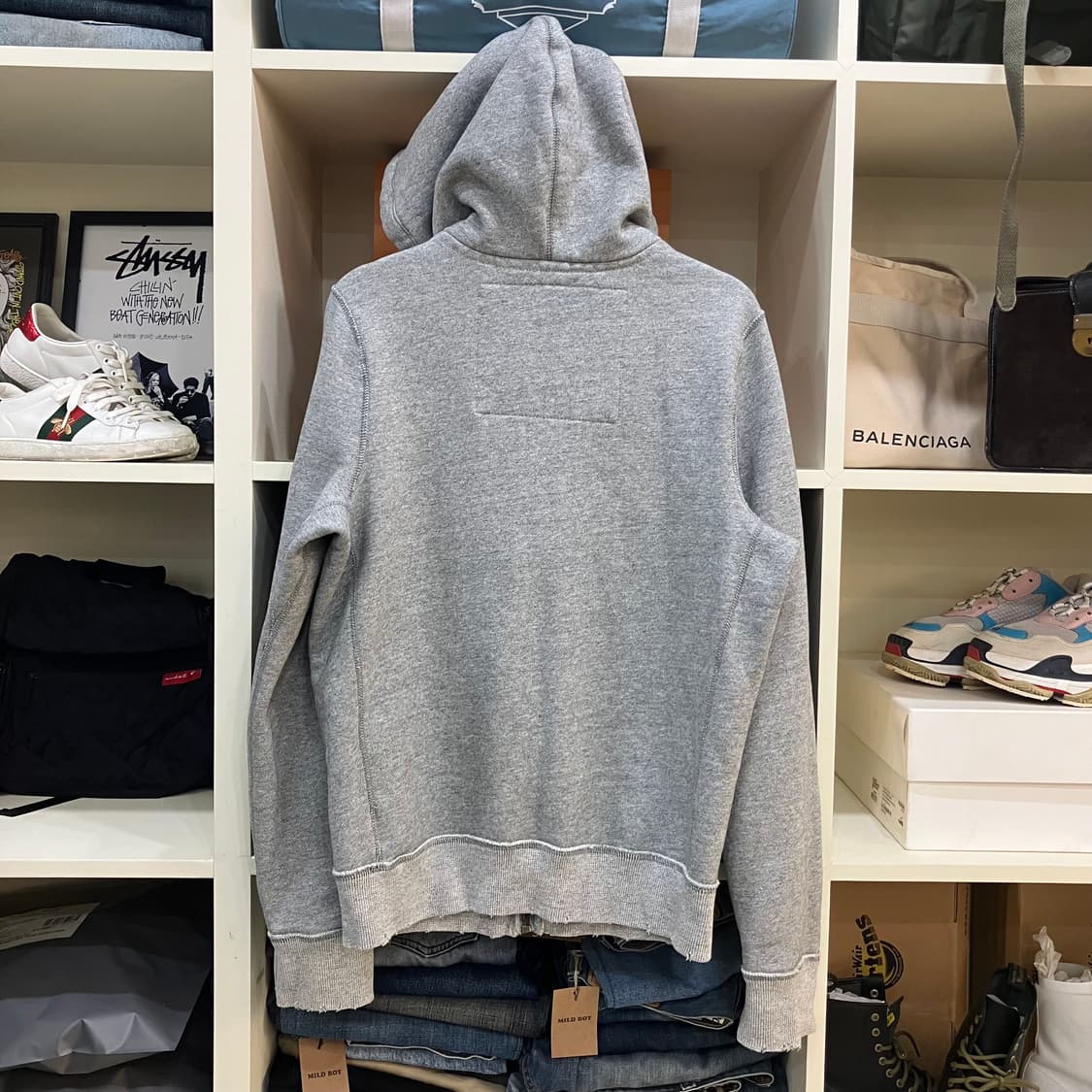 아베크롬비 그레이 데미지 후드집업 L 상품이미지3