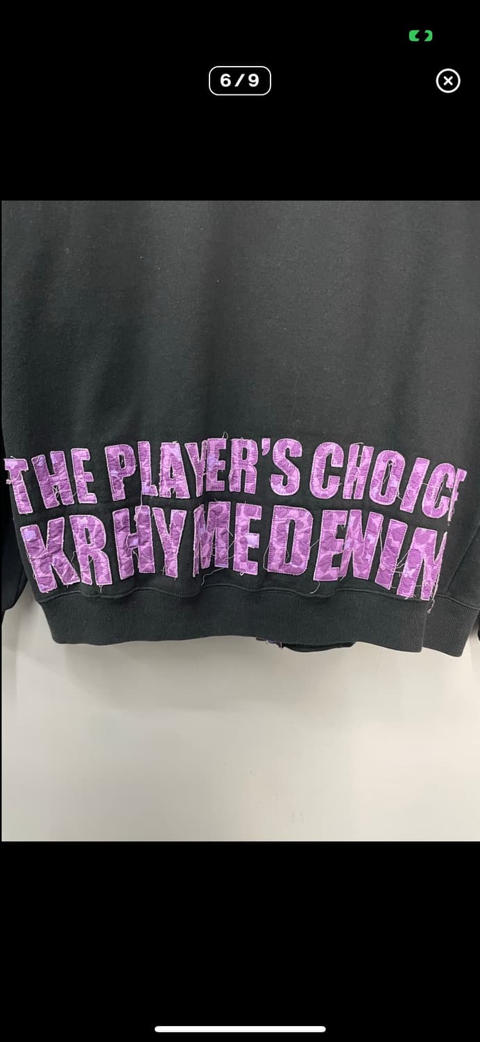 빈티지 퍼플로고 블랙 후드집업 A3313 상품이미지5