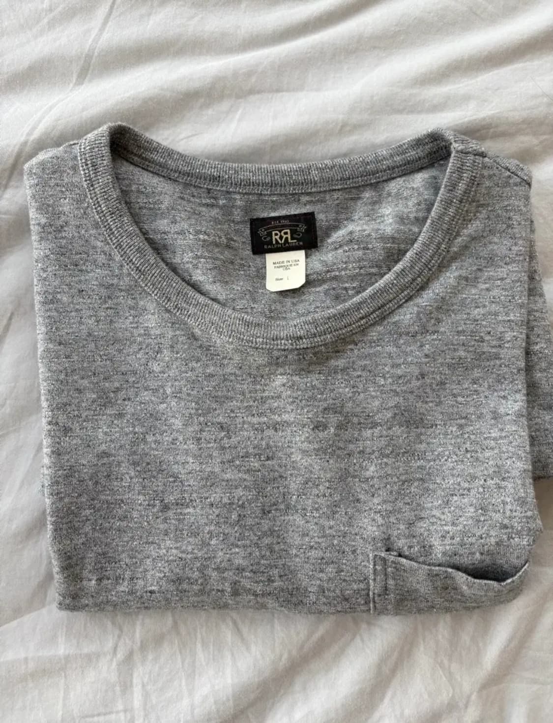RRL 가먼트 다이 포켓 티셔츠 2팩 블랙, 그레이 / L 상품이미지6