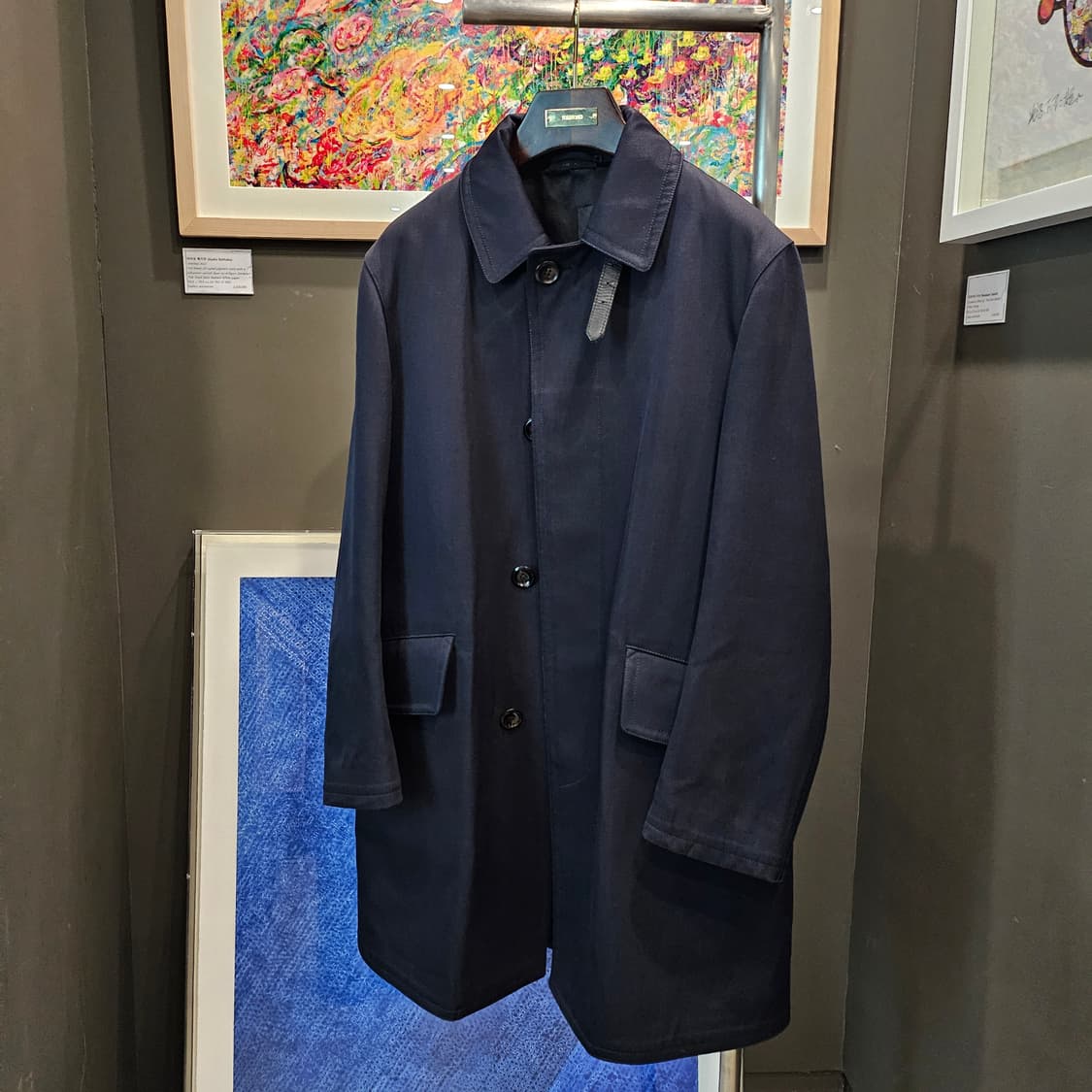 톰포드 레더트리밍 울  네이비 코트 상품이미지1