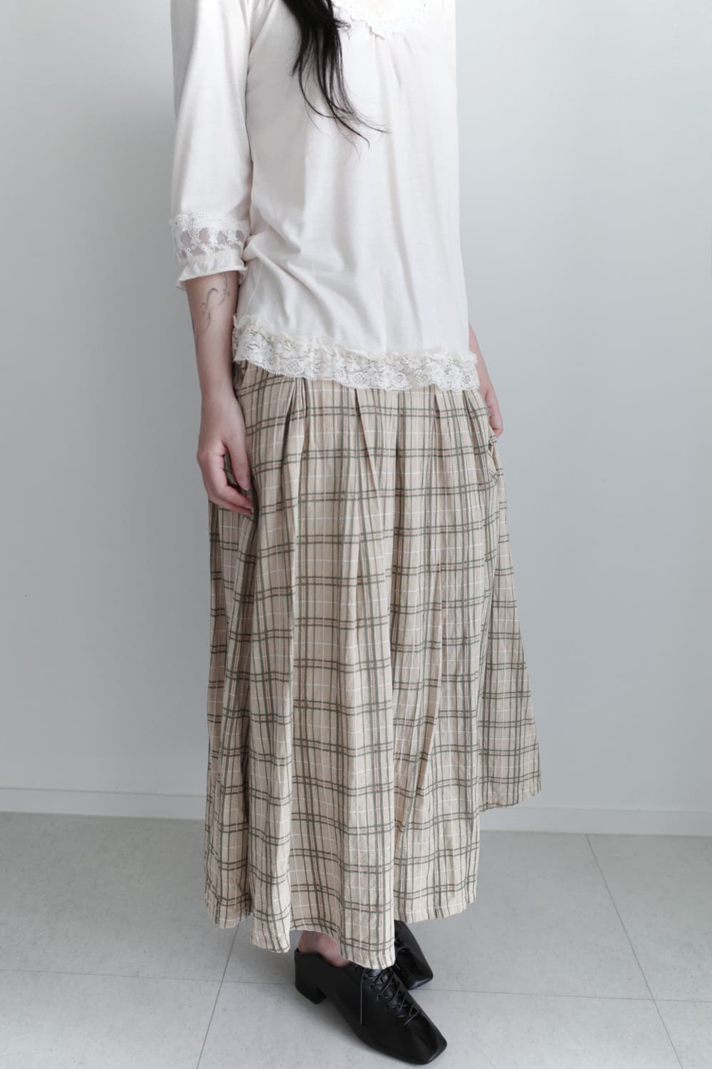 check pleats skirt 상품이미지6