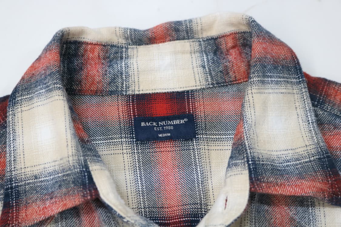 BACK NUMBER 백넘버 빈티지 웨스턴 체크 플란넬 셔츠 (M) 상품이미지4