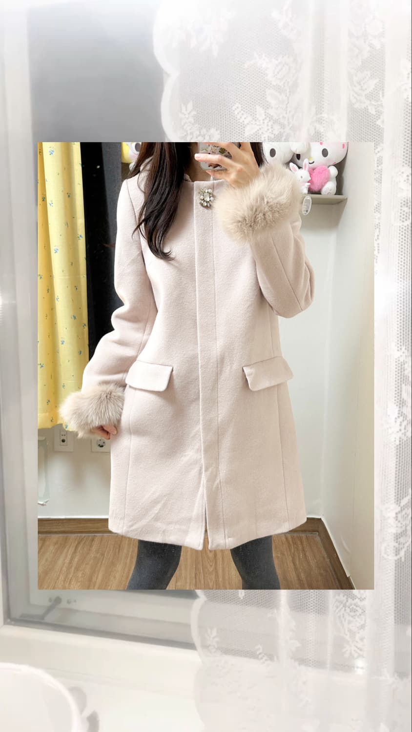 빈티지 핑크 퍼 보석 코트 히메갸루 로걀 라떼 이시하라사토미 일브 모리걸 상품이미지2