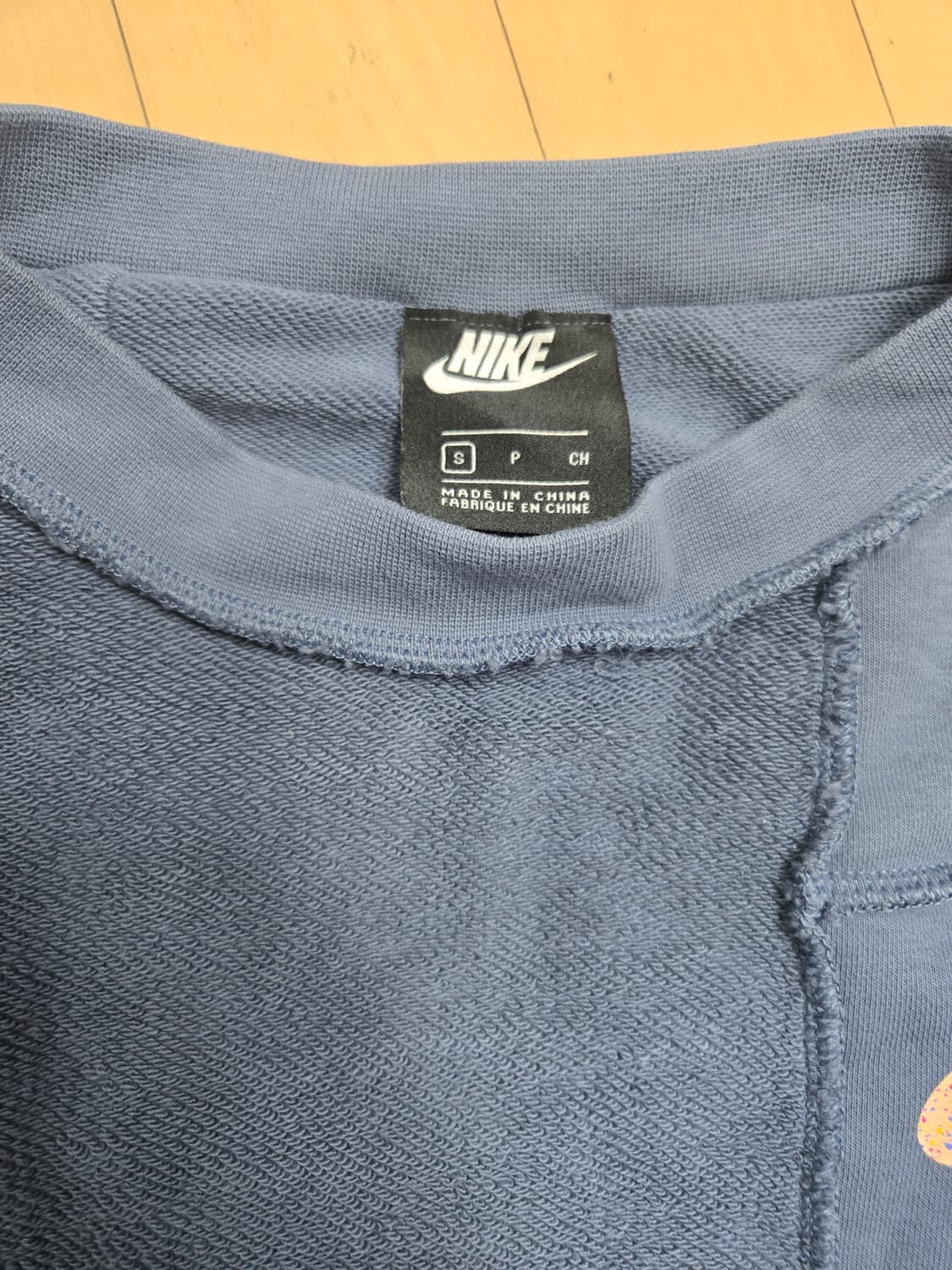 나이키 블루 패치워크 맨투맨 티셔츠 S 상품이미지3