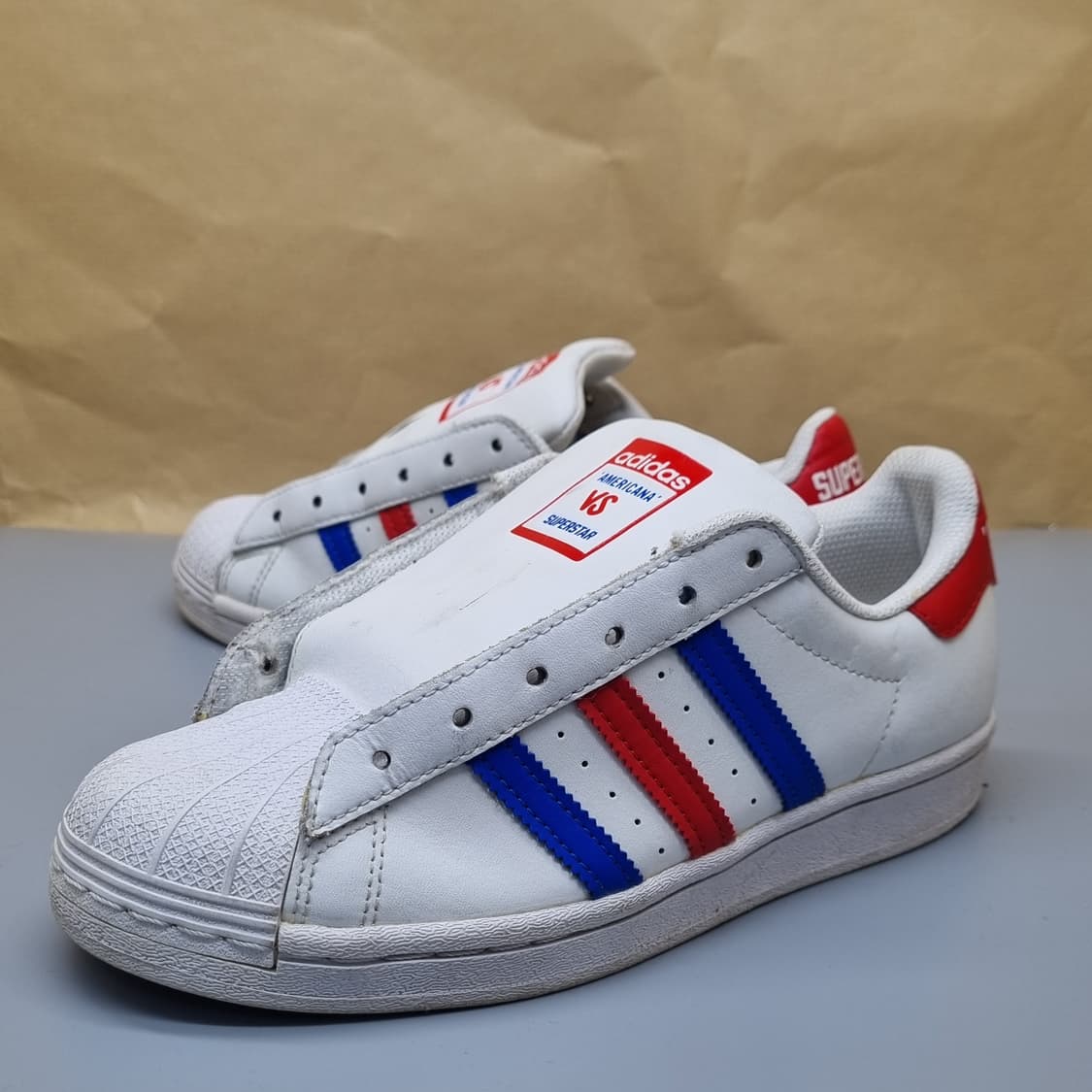 아디다스 슈퍼스타 흰/파/빨 여성운동화230  상품이미지1