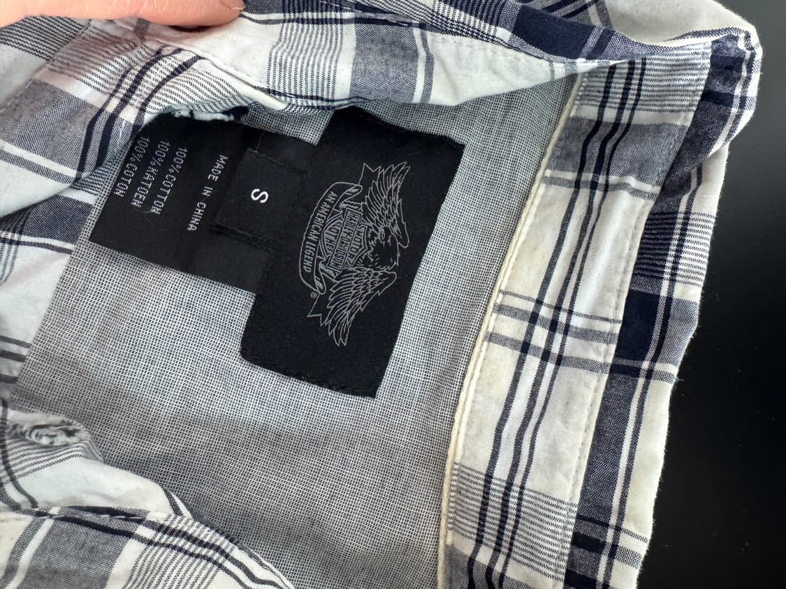정품!! 할리데이비슨 포켓 타단 체크 버튼 웨스턴셔츠 상품이미지3