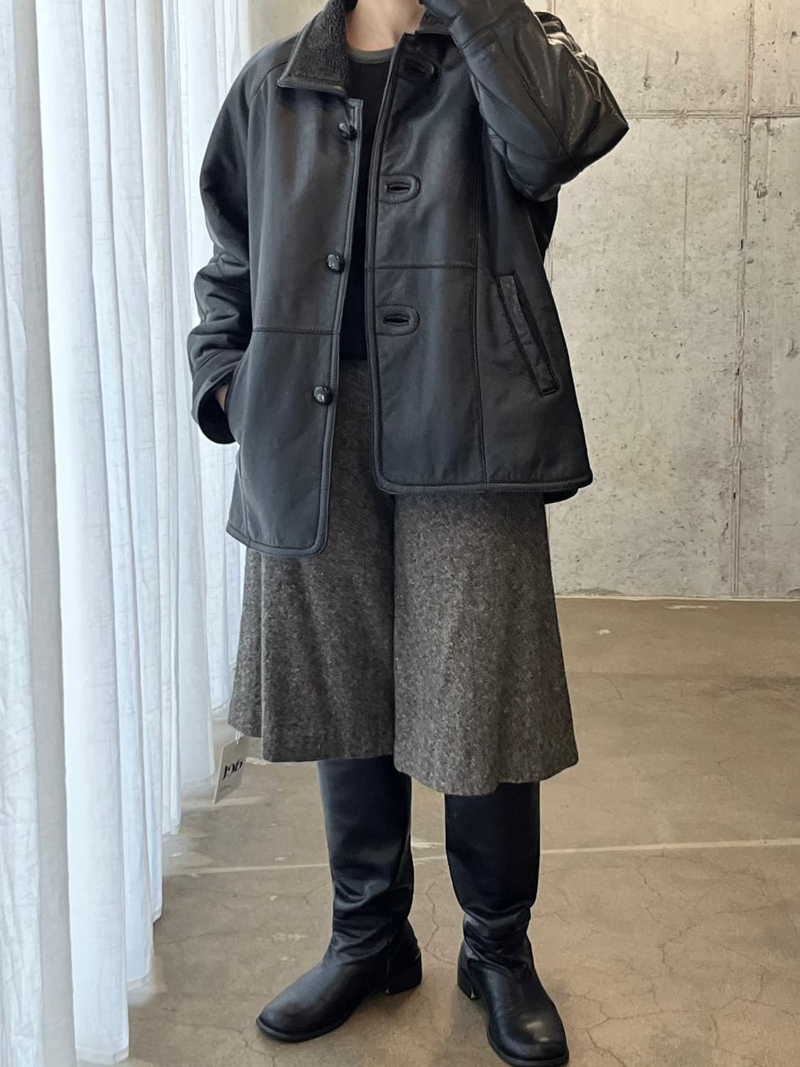 버팔로 물소 가죽 자켓 블랙 상품이미지3