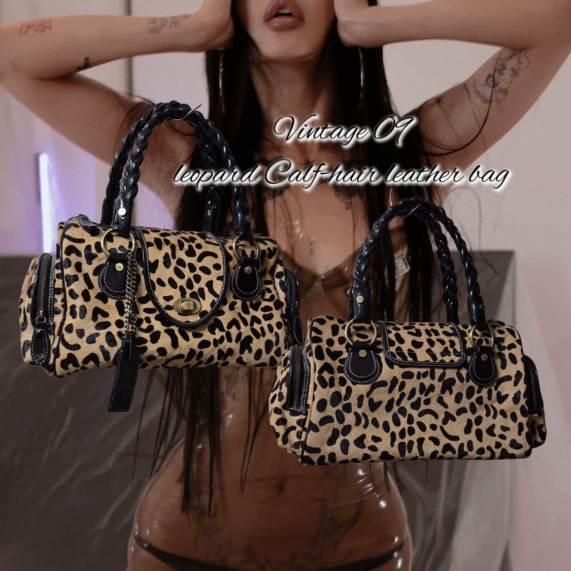 Vintage 09 leopard Calf-hair leather bag 상품이미지1
