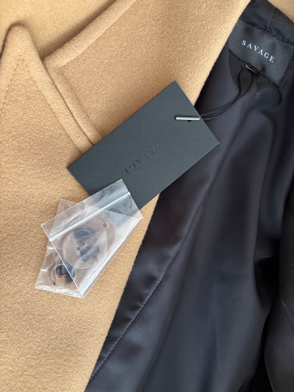 SAVAGE 세비지 카멜 더블 코트 M 새상품 상품이미지3