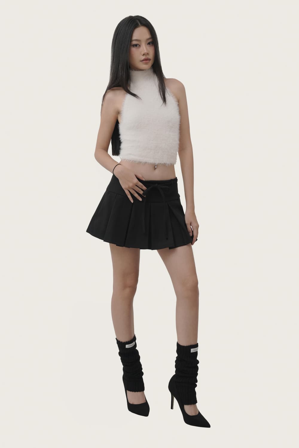 Sorbet fluffy halterneck knit 상품이미지1
