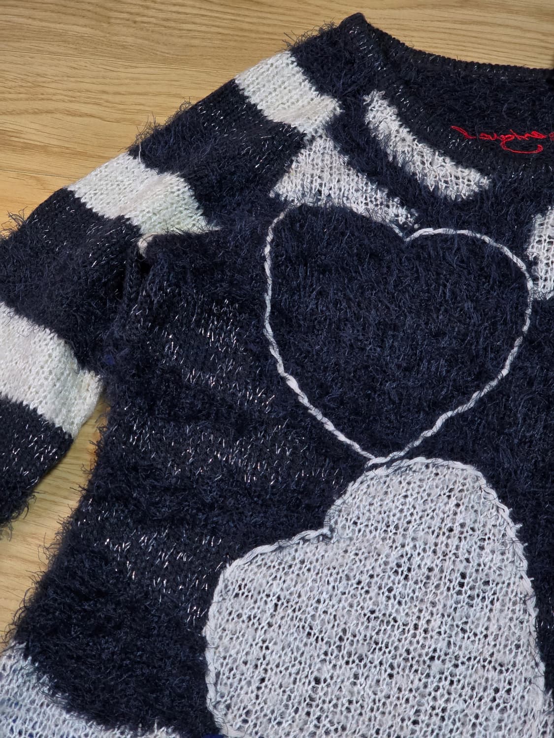 Desigual 데시구알 하트 스트라이프 니트 롱슬리브 상품이미지6