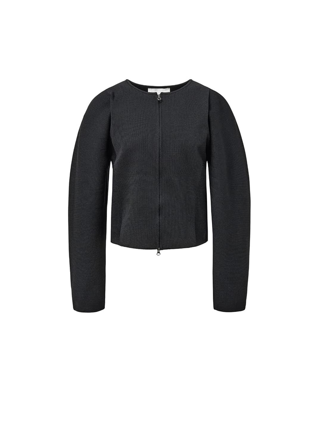 아모멘토 ROUNDED ZIP-UP CARDIGAN (BLACK) 상품이미지2