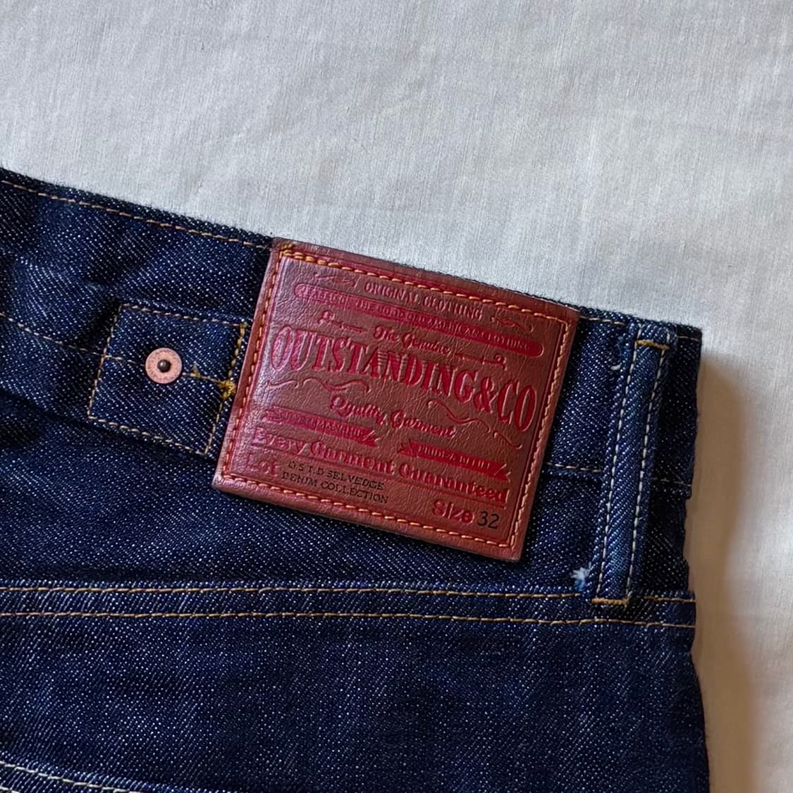 [32] 아웃스탠딩 30s 신치백 셀비지 와이드 팬츠 상품이미지10