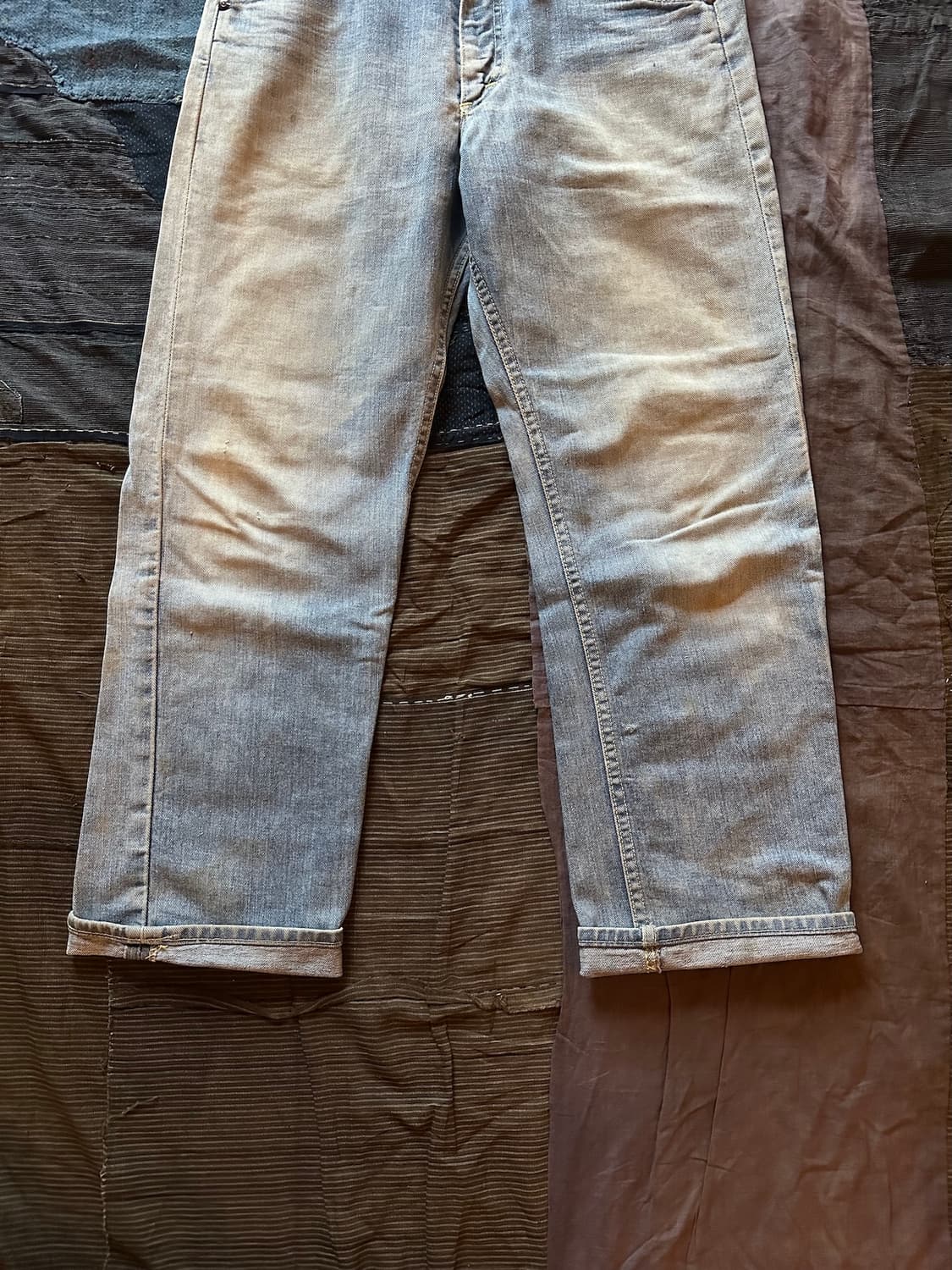 70s USA LEE 빈티지 리 하프 셀비지 데님 팬츠 상품이미지4