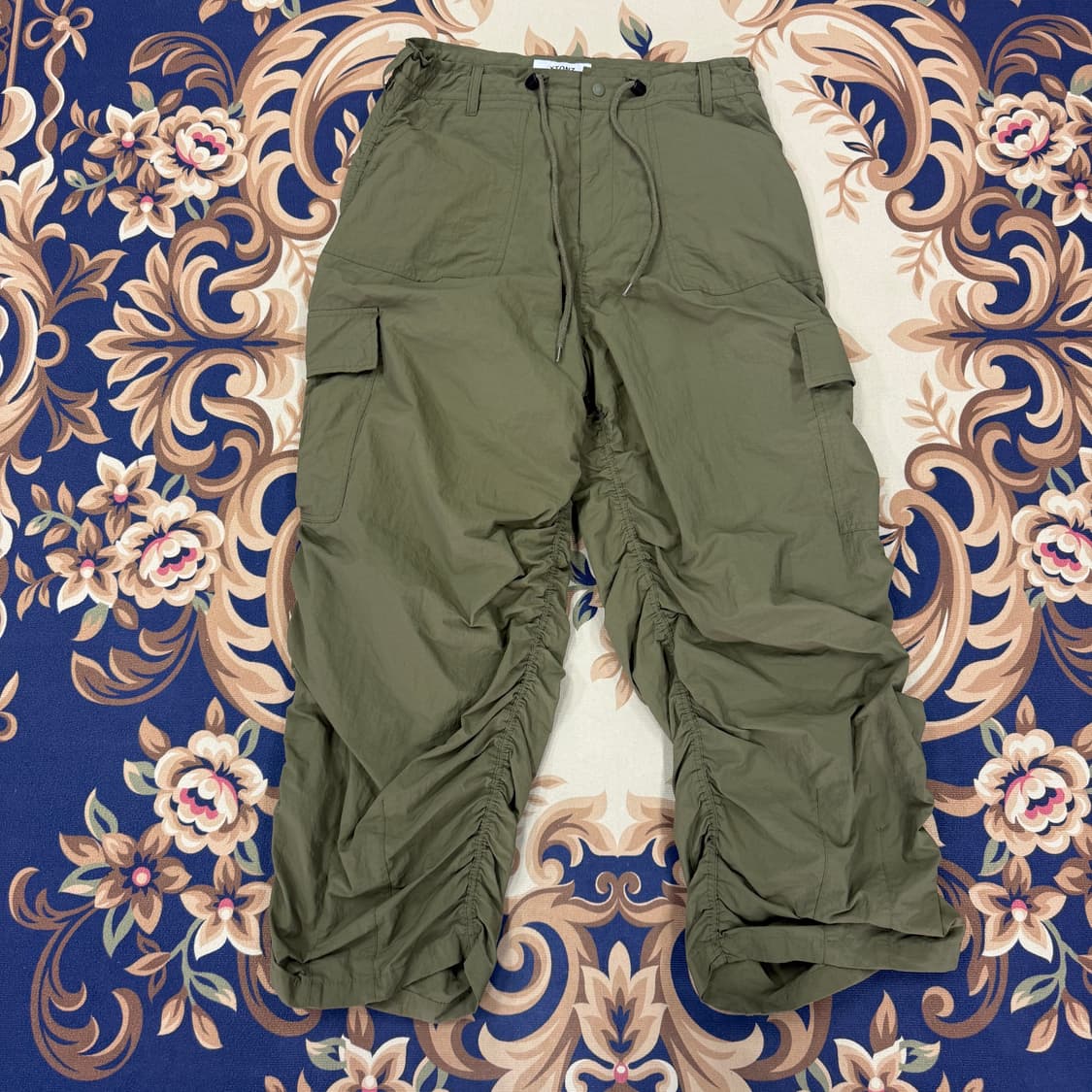 (L)엑스톤즈 XTONZ 우븐 카고셔링팬츠(카키) 상품이미지1