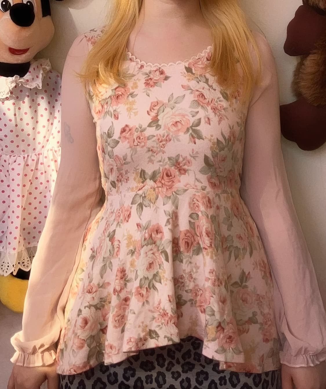 리즈리사 로즈 시스루 블라우스 상품이미지1