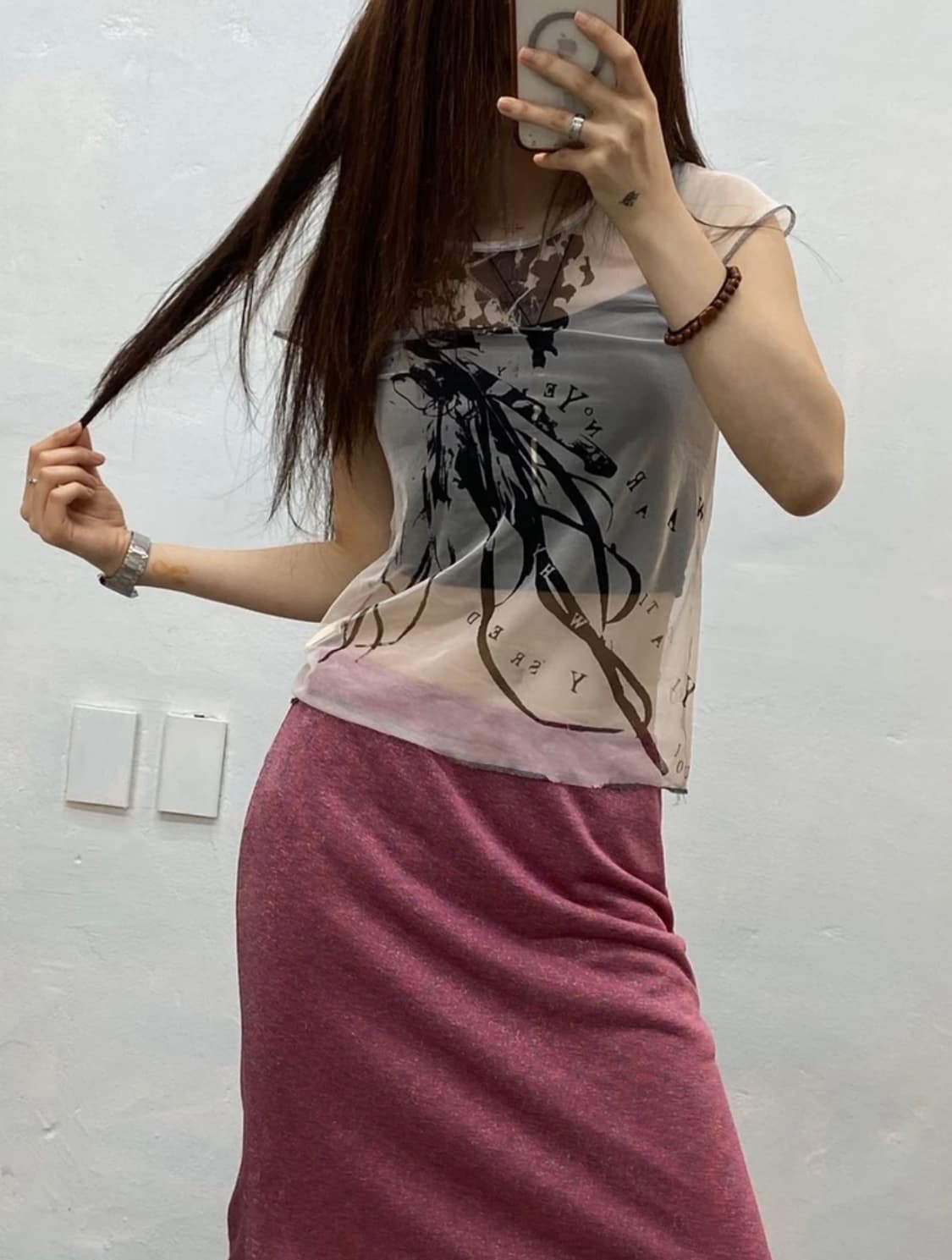 [2710]Yohji Yamamoto sheer mesh top 상품이미지1