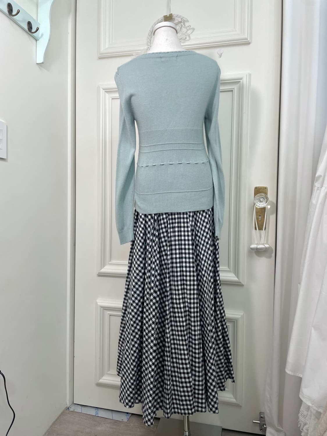 black gingham check bow point banding lo 상품이미지8