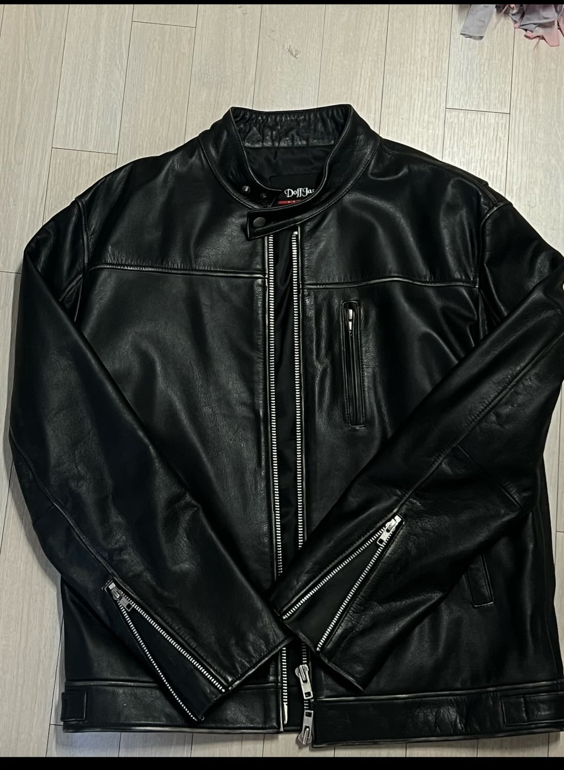 도프제이슨 프리미엄 카우하이드 워싱 바이커 자켓 BLACK 상품이미지5