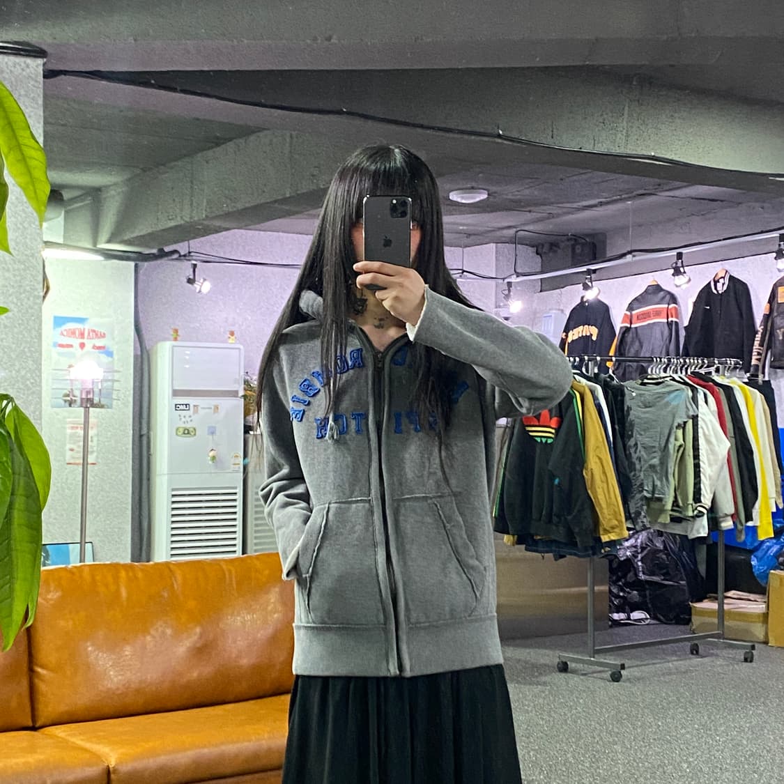 아베크롬비 빈티지 스타일 그레이 후드집업 B4666 상품이미지1