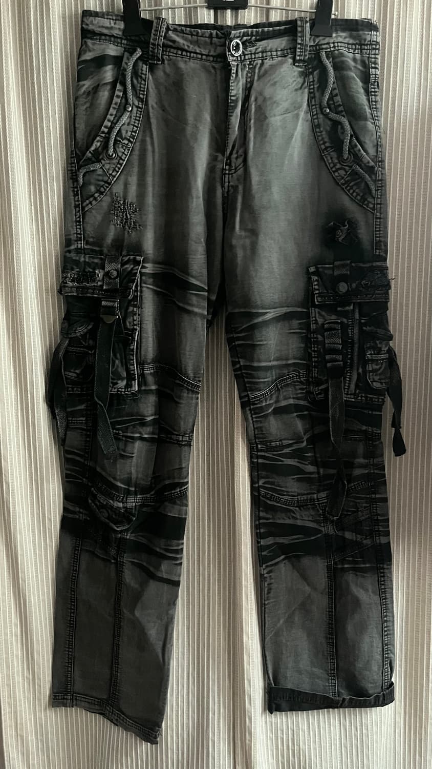 Repair detail washed cargo pants 상품이미지1