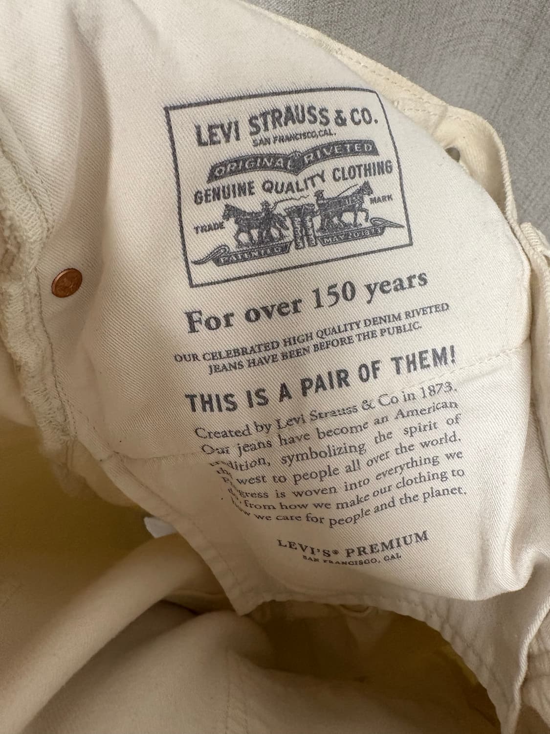 리바이스 568 W32xL32 크림 상품이미지8