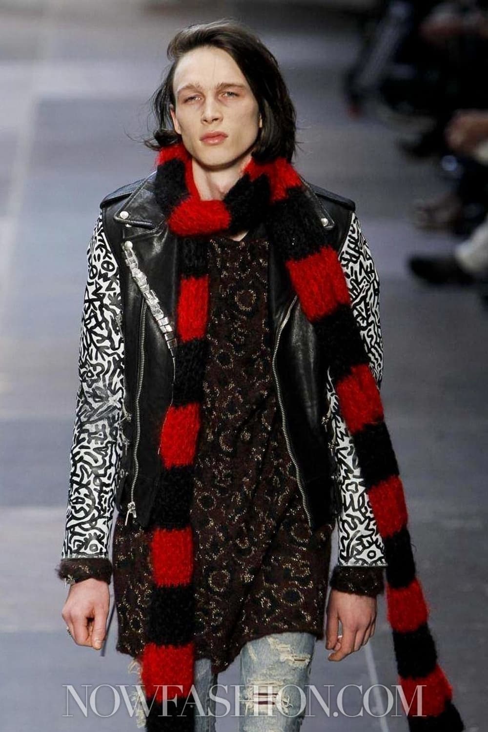 생로랑 13fw 레오파드 금사니트 상품이미지1