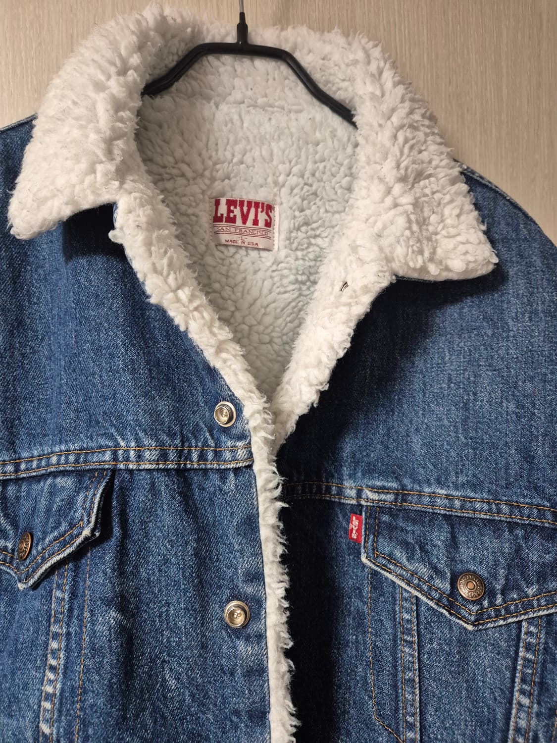 LEVI's 리바이스 USA 빈티지 데님 쉐르파 자켓 라지 상품이미지5