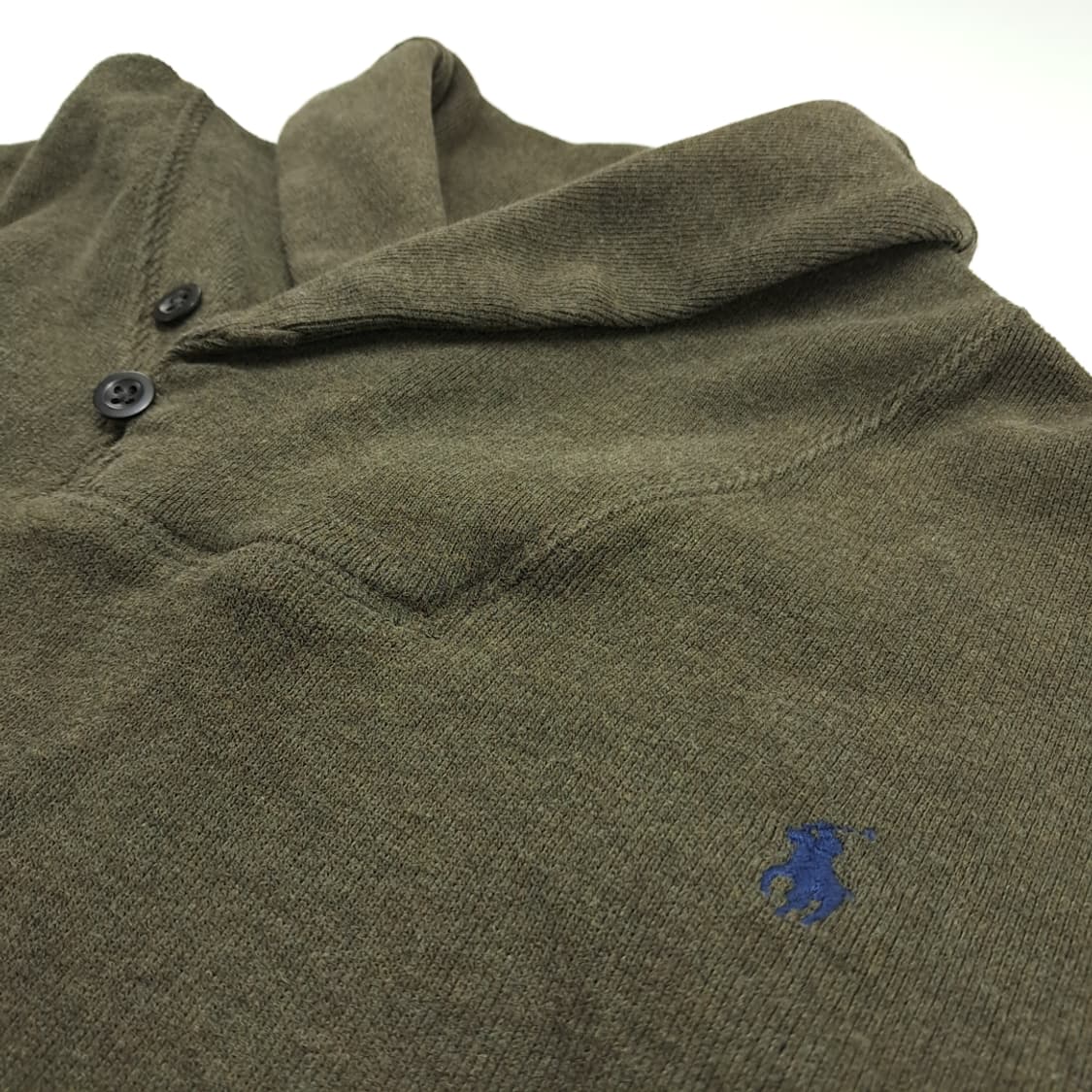 CN836 XL 폴로 랄프로렌 올리브그린 숄카라 긴팔 니트 스웨터 상품이미지5