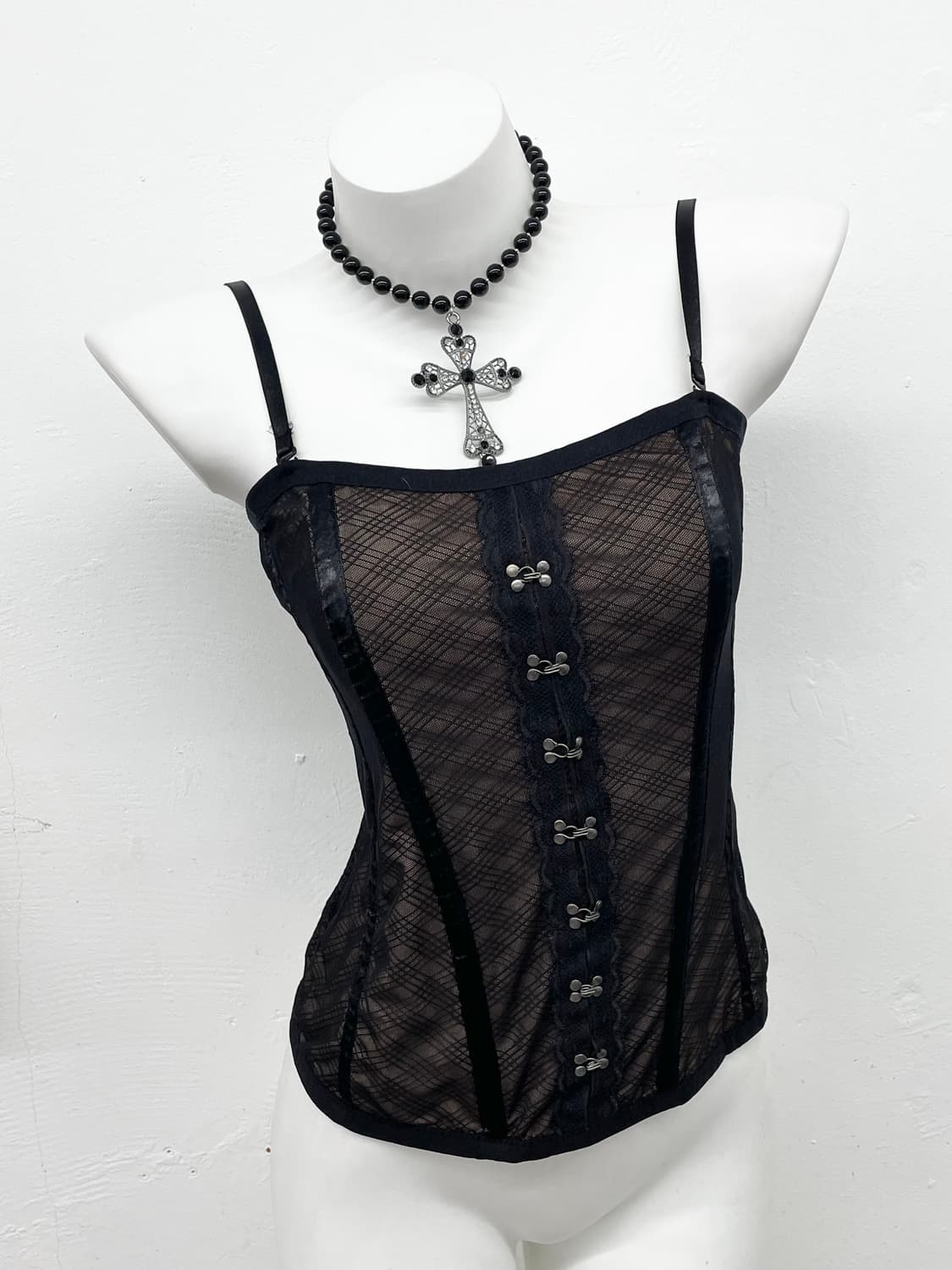 블랙 본디지 후크 코르셋 상품이미지1