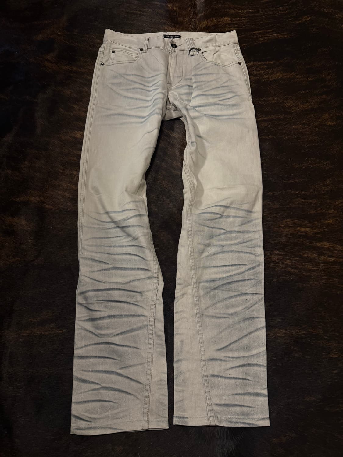 semantic Design Dirty Washing 화이트 데님 진 상품이미지1