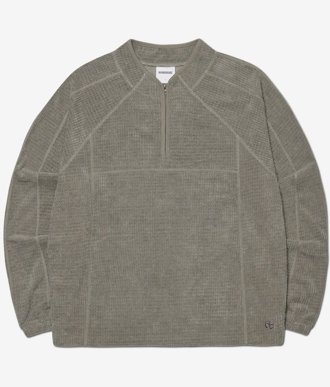 노매뉴얼 HEAVY WAFFLE HALF ZIP-UP - GRAY 상품이미지1
