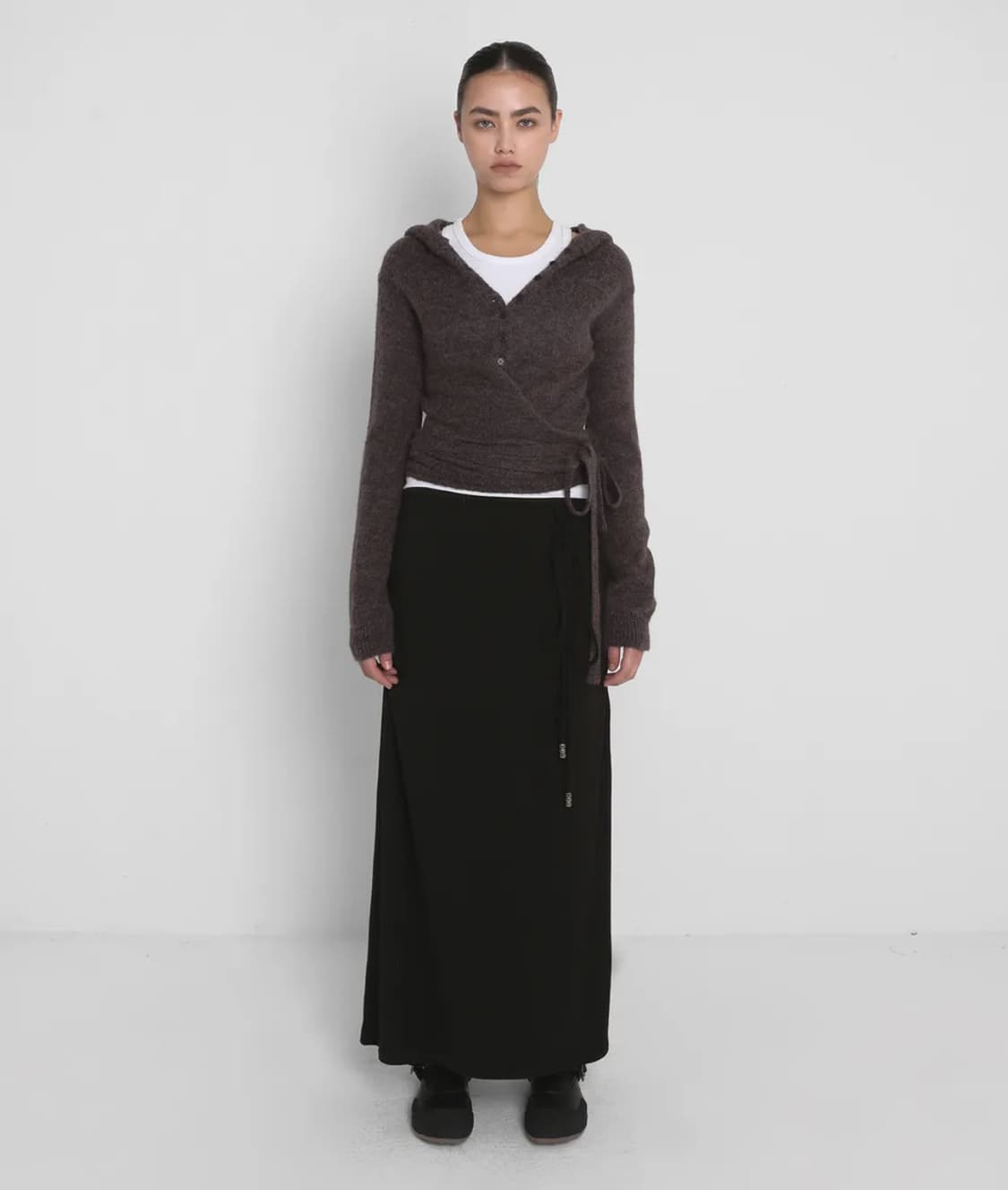 샌드릭 BRUSHED MAXI LONG SKIRT_BLACK 상품이미지2