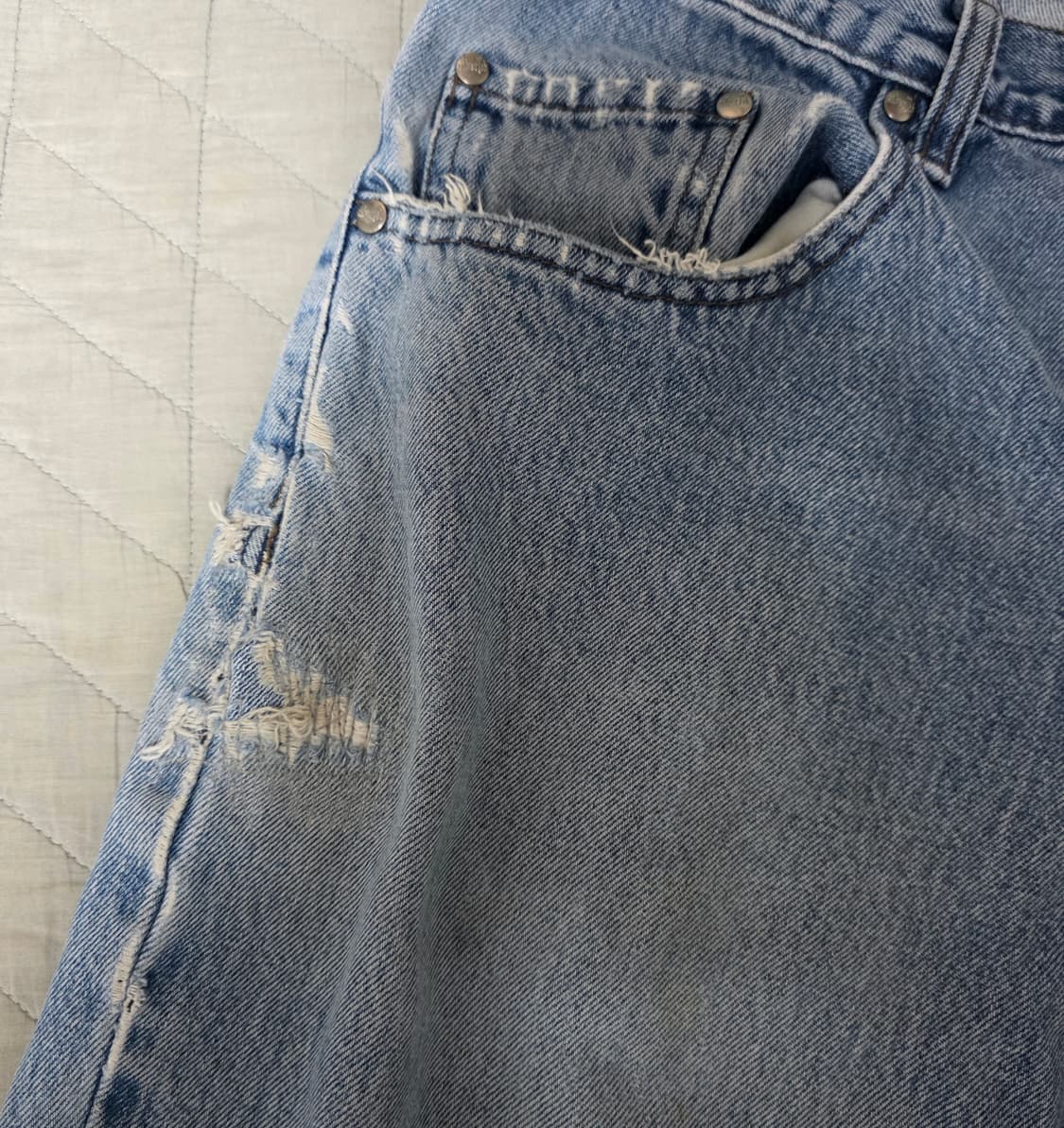 [33X34] 90s 빈티지 리바이스 실버탭 배기핏 트래쉬드 상품이미지3