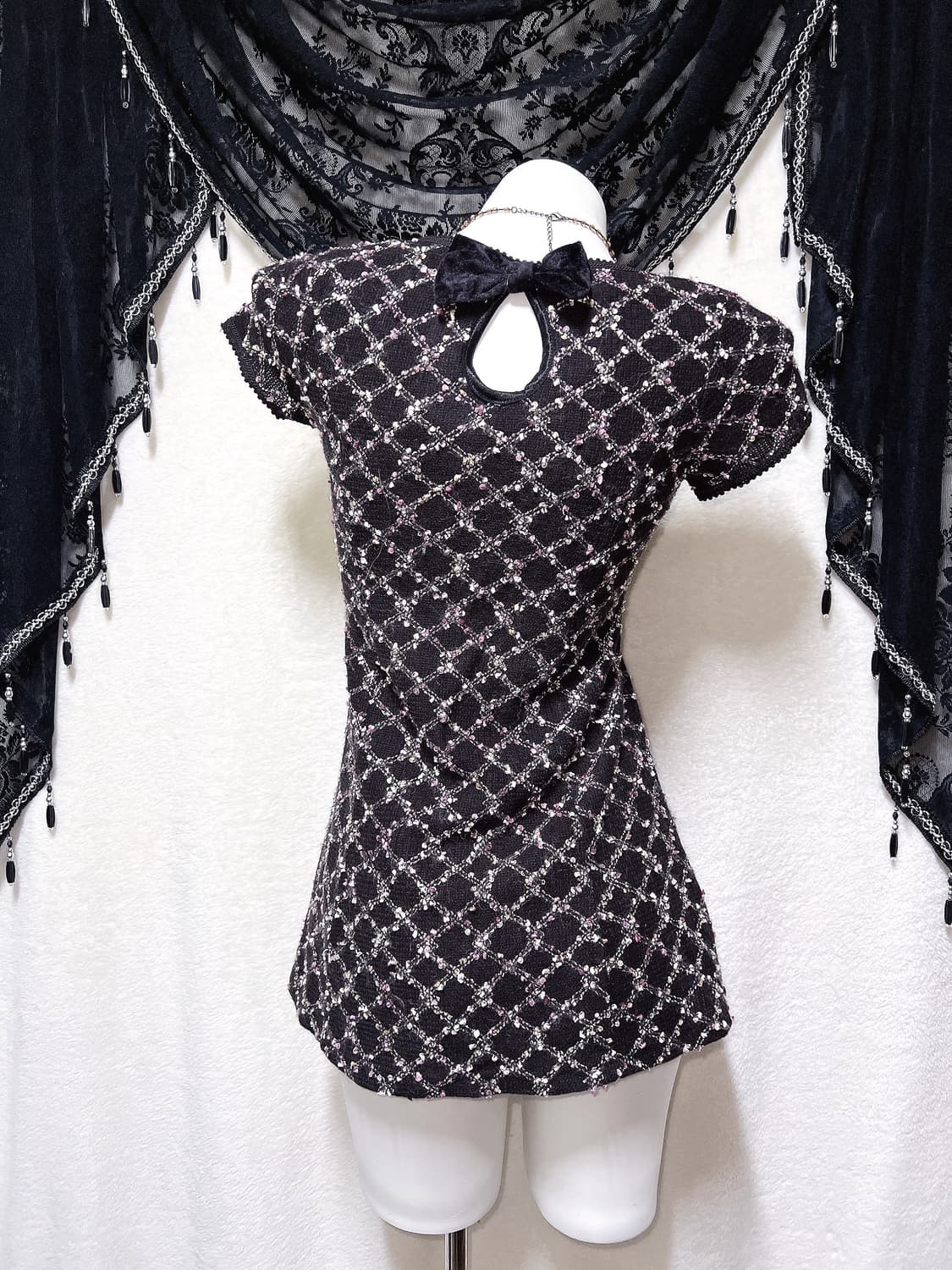 세실맥비 트위드 니트 미니원피스 라떼갸루 러블리 히메 슈슈룬 쇼콜라 핀터 상품이미지6