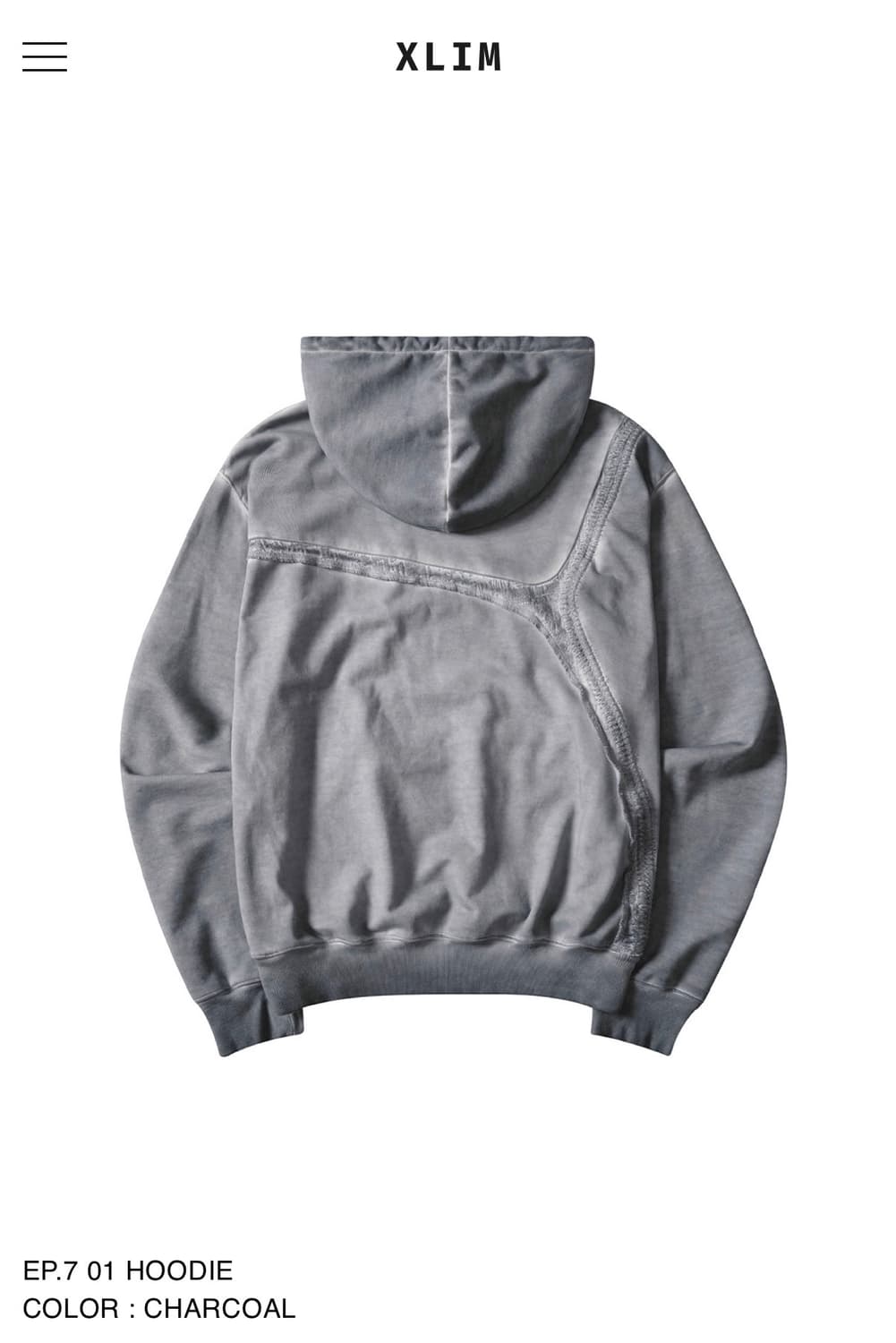엑슬림 ep7 01 후드티 차콜색상 상품이미지2