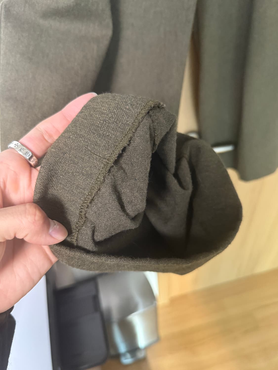 렉토 벨트 디테일 하이웨이스트 팬츠 카키 L  상품이미지5