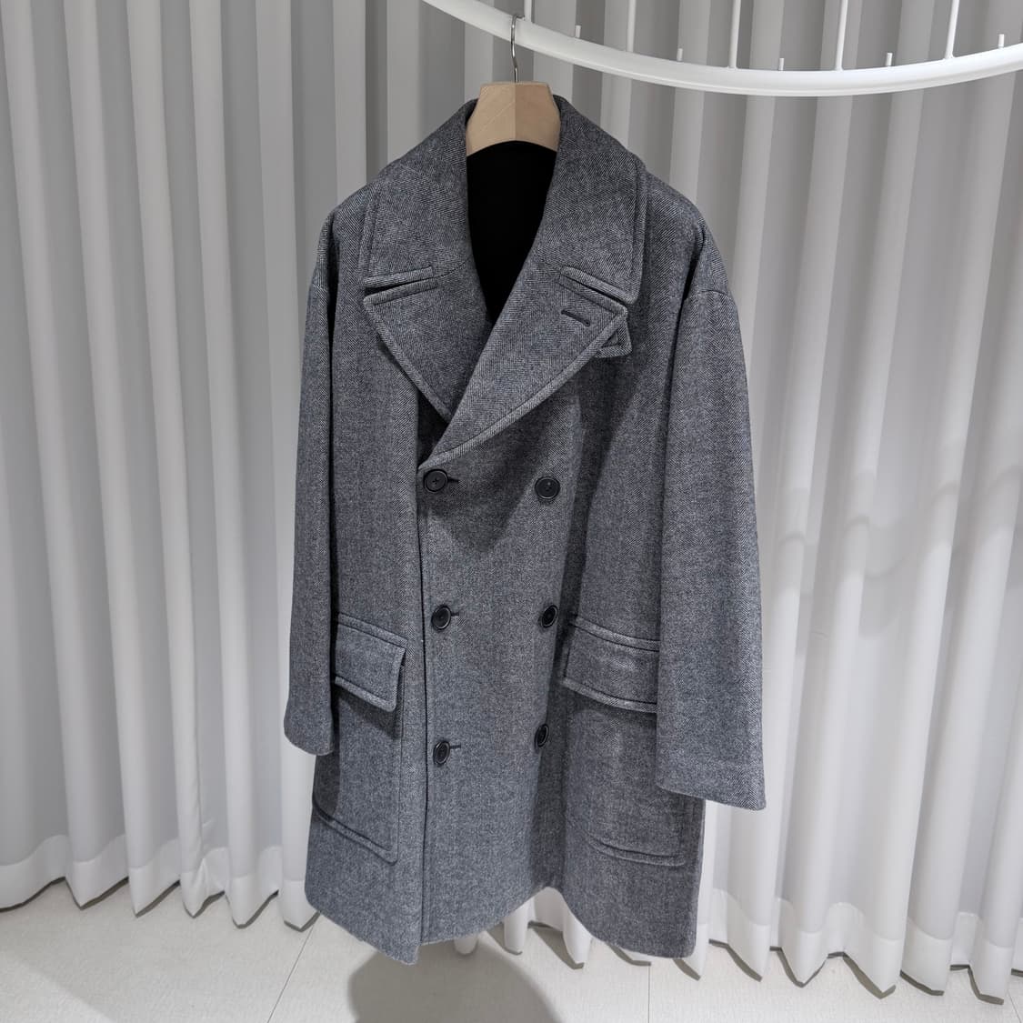 (A+/52) / 에르메스 그레이 더블 코트 상품이미지2