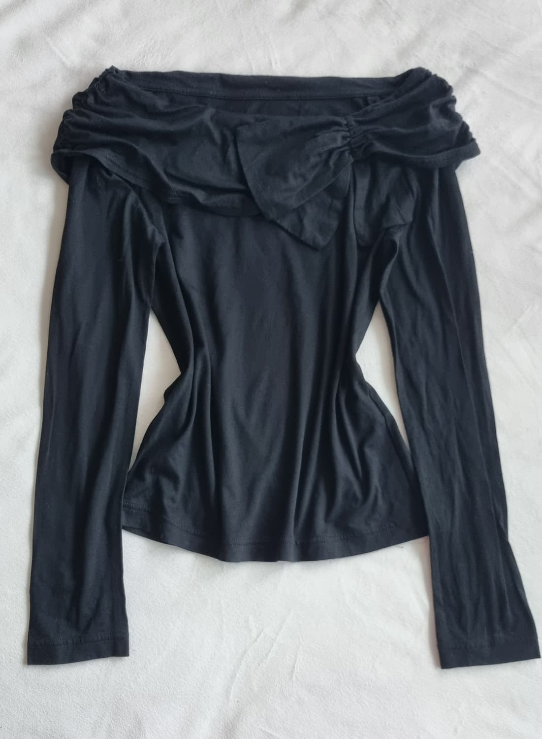 빈티지 갸루 공겜여주 블랙 리본 탑 상품이미지1