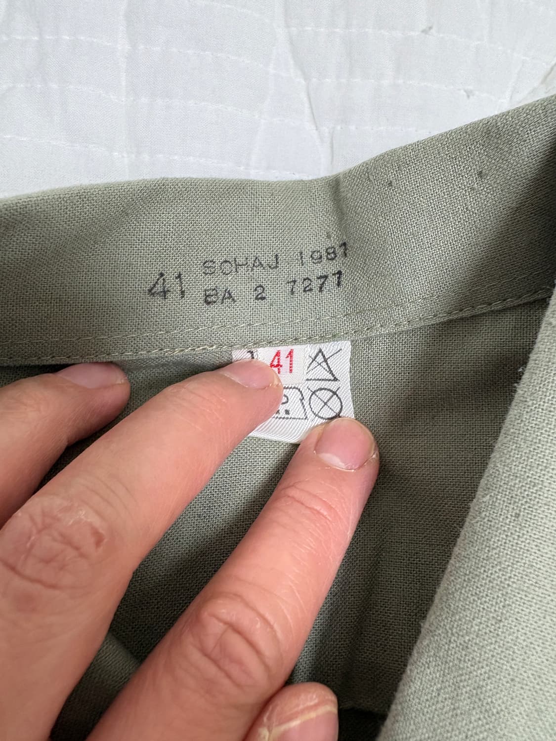 80‘s 체코군 보급 M21 카키 셔츠(105상당) 상품이미지2