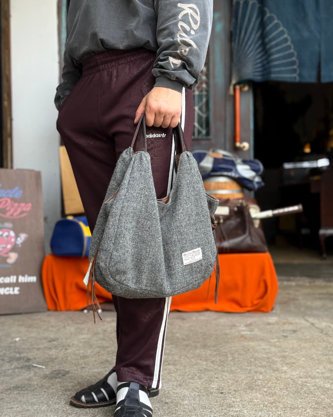 Te chichi x 해리스트위드 울 & 레더 숄더백 상품이미지7