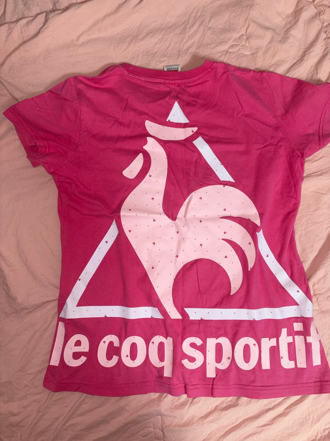 갸루 스포티 Y2K 빈티지 르꼬끄 핑크 반팔 상품이미지1